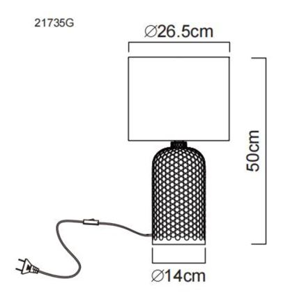 Globo - Candeeiro de mesa 1xE27/60W/230V cinzento