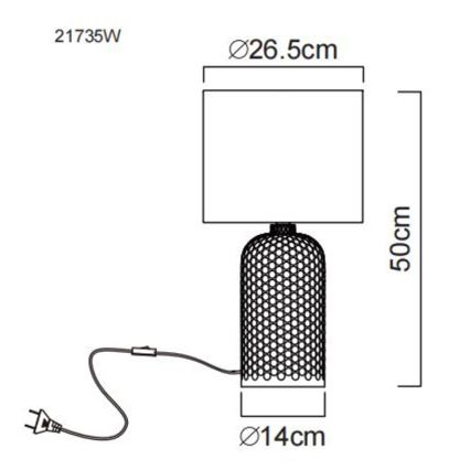 Globo - Candeeiro de mesa 1xE27/60W/230V branco