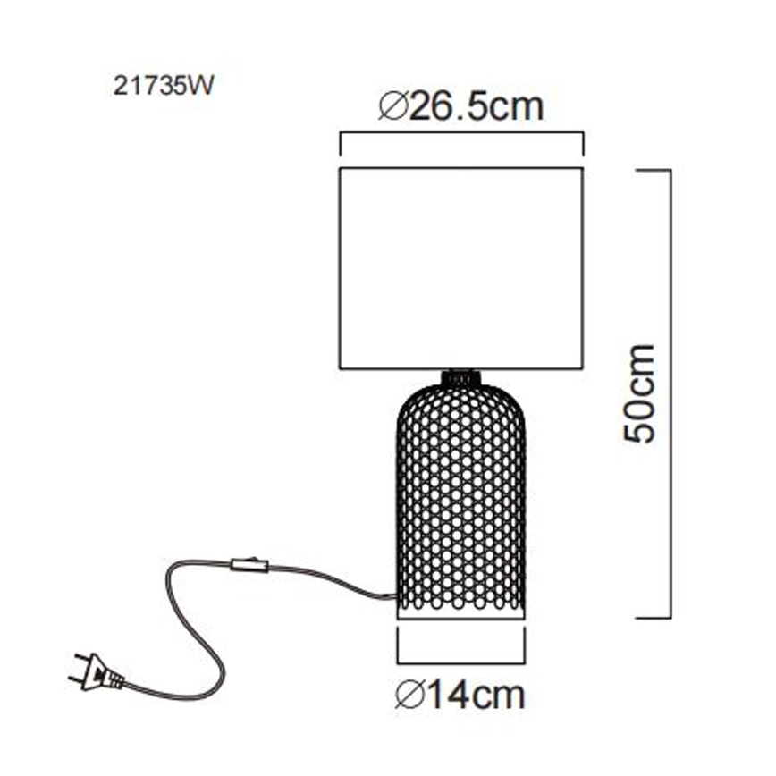 Globo - Candeeiro de mesa 1xE27/60W/230V branco