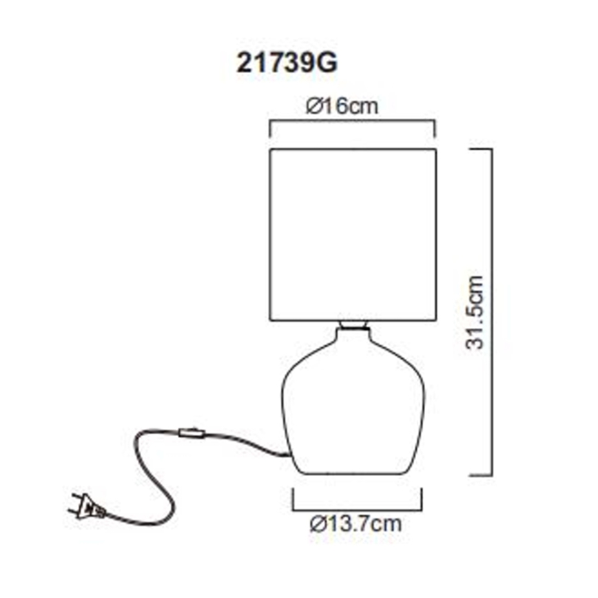 Globo - Candeeiro de mesa 1xE14/40W/230V cinzento