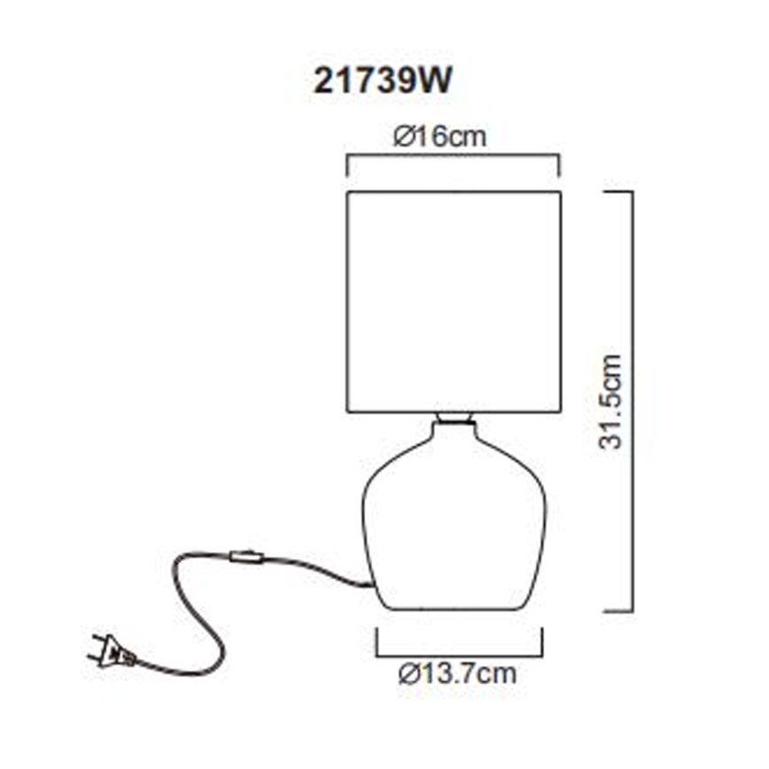 Globo - Candeeiro de mesa 1xE14/40W/230V branco