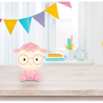 Globo - Candeeiro de noite LED para crianças com regulação LED/1W/5V 500 mAh rosa