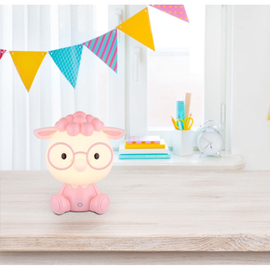 Globo - Candeeiro de noite LED para crianças com regulação LED/1W/5V 500 mAh rosa