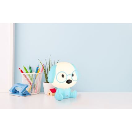 Globo - Candeeiro de noite para crianças LED regulável LED/1W/5V 500 mAh azul