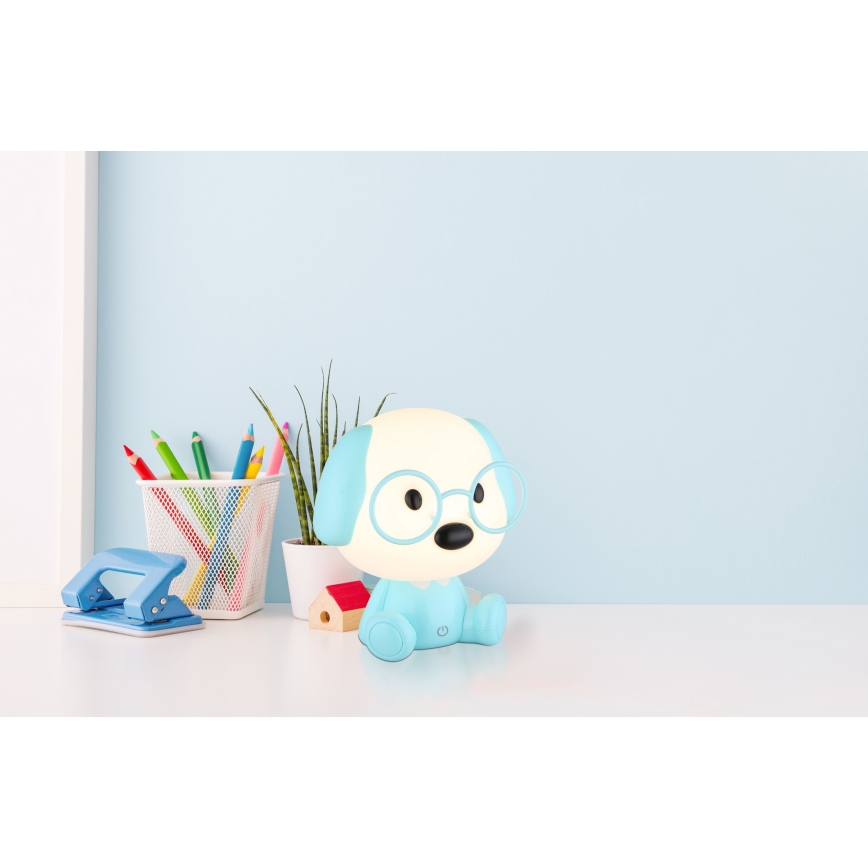 Globo - Candeeiro de noite para crianças LED regulável LED/1W/5V 500 mAh azul
