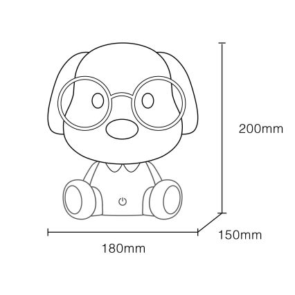 Globo - Candeeiro de noite para crianças LED regulável LED/1W/5V 500 mAh azul