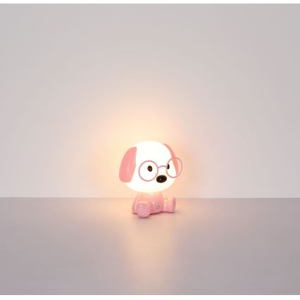 Globo - Candeeiro de noite infantil regulável LED/1W/5V 500 mAh cor-de-rosa