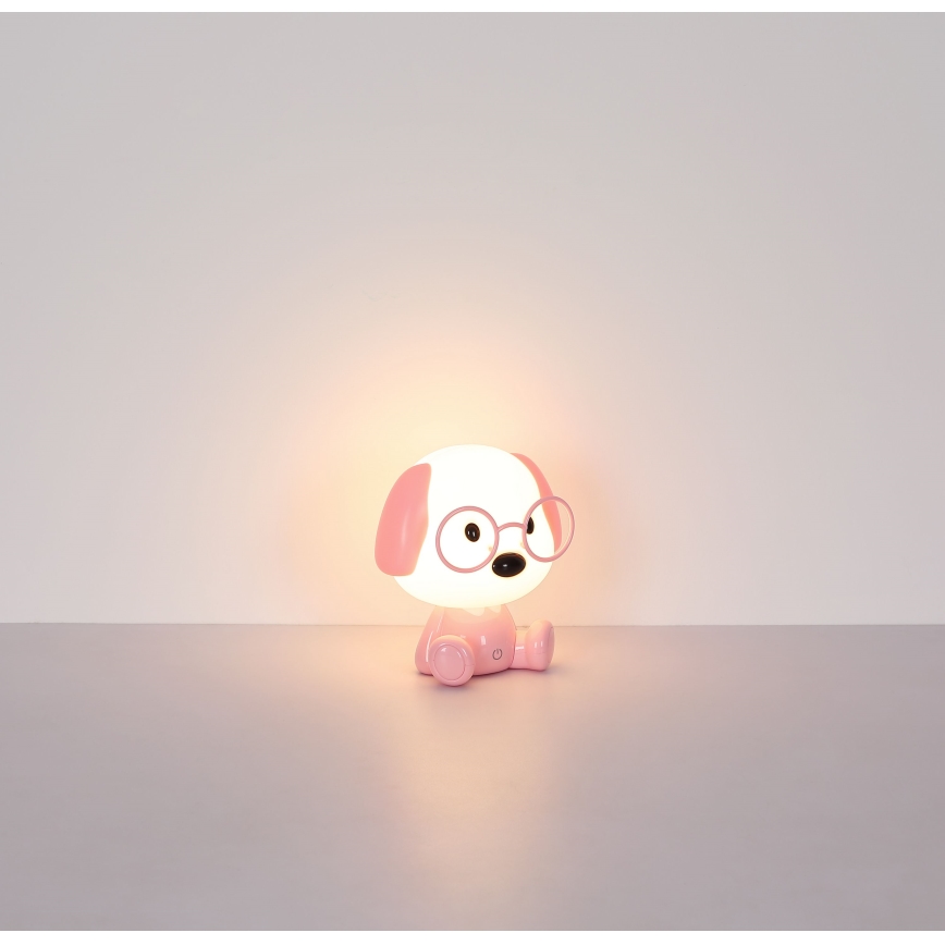 Globo - Candeeiro de noite infantil regulável LED/1W/5V 500 mAh cor-de-rosa