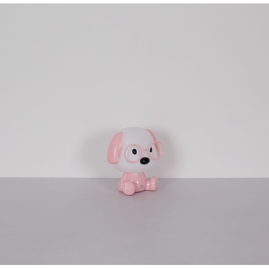 Globo - Candeeiro de noite infantil regulável LED/1W/5V 500 mAh cor-de-rosa