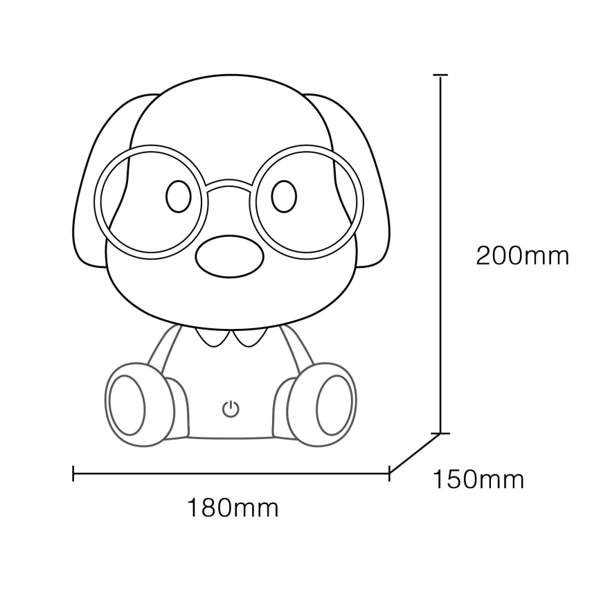 Globo - Candeeiro de noite infantil regulável LED/1W/5V 500 mAh cor-de-rosa