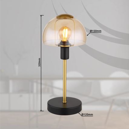 Globo - Mesa táctil candeeiro 1xE14/25W/230V preto/dourado