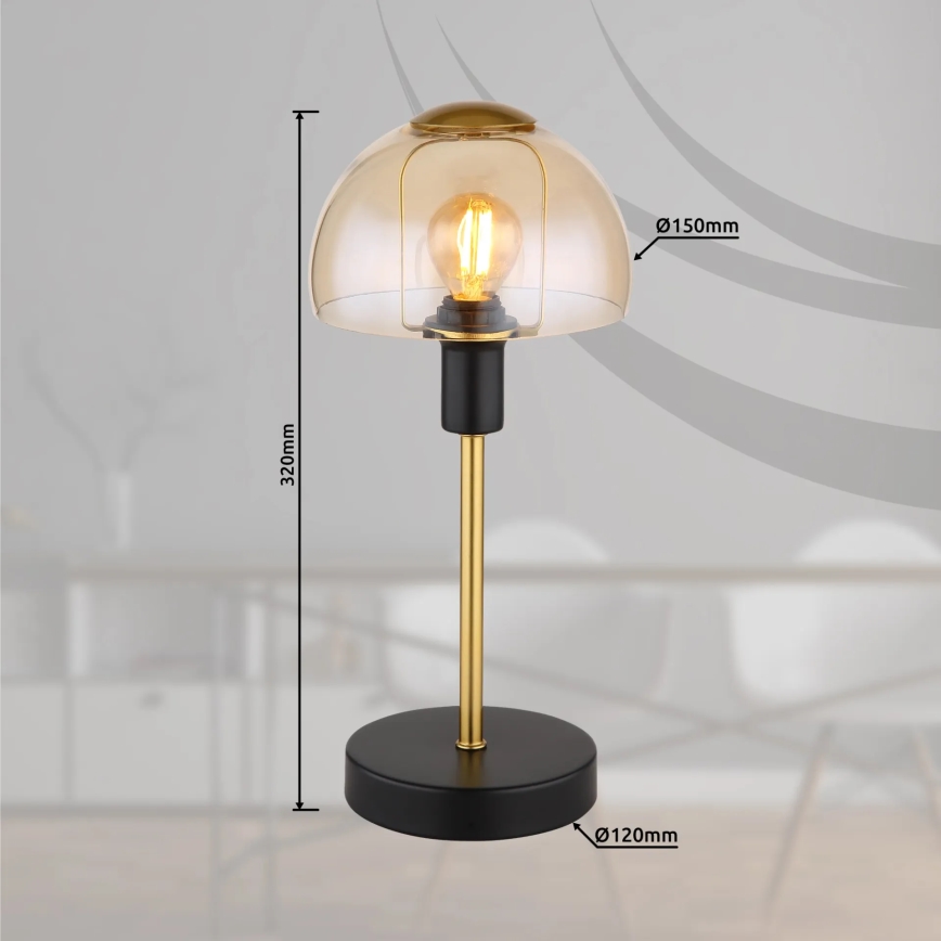 Globo - Mesa táctil candeeiro 1xE14/25W/230V preto/dourado