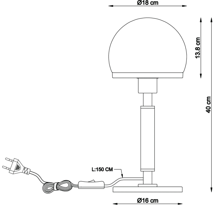 Globo - Candeeiro de mesa 1xE27/40W/230V dourado