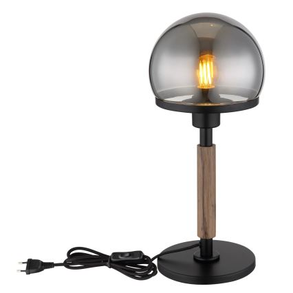 Globo - Candeeiro de mesa 1xE27/40W/230V preto/castanho