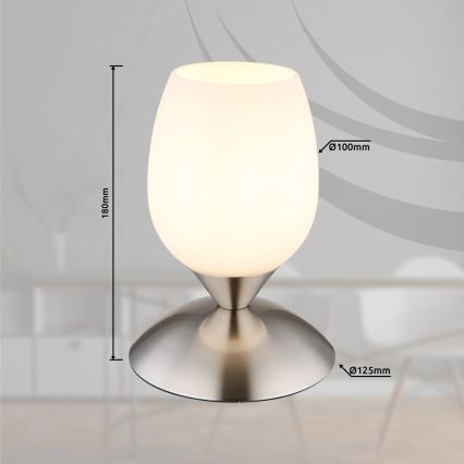 Globo 24007N - Candeeiro tátil de mesa KUWAITA 1xE14/25W/230V cromado