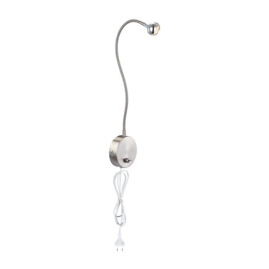 Globo - Candeeiro pequeno LED flexível LED/3W/230V cromado brilhante