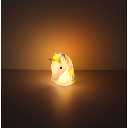 Globo - Candeeiro noturno de criança LED LED/1W/230/4,5V 3xAA unicórnio