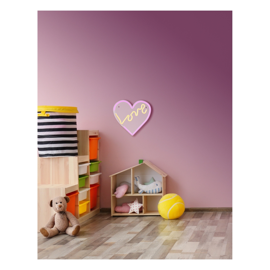 Globo - Decoração de parede LED com néons LED/3W/USB coração