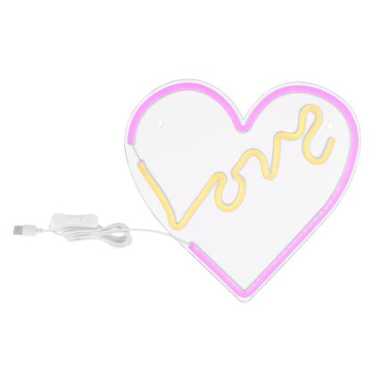 Globo - Decoração de parede LED com néons LED/3W/USB coração