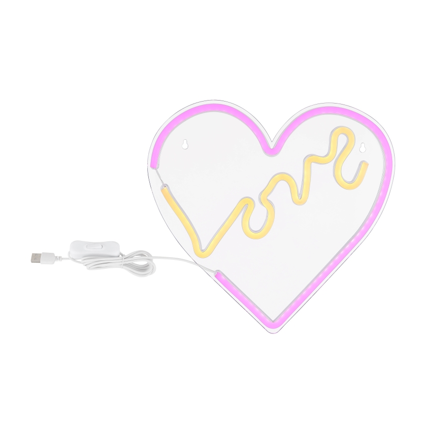 Globo - Decoração de parede LED com néons LED/3W/USB coração