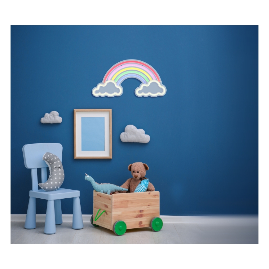 Globo - Decoração de parede LED com néons LED/3W/USB arco-íris