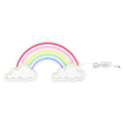 Globo - Decoração de parede LED com néons LED/3W/USB arco-íris