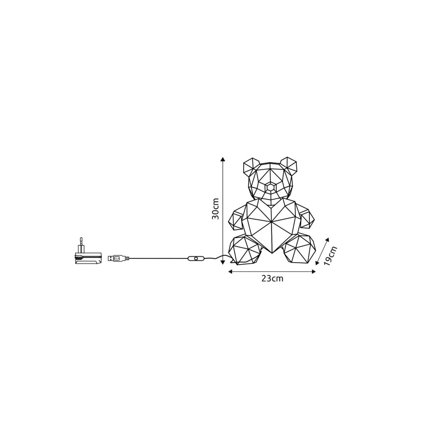 Globo - Decoração de mesa LED LED/6W/5V USB urso