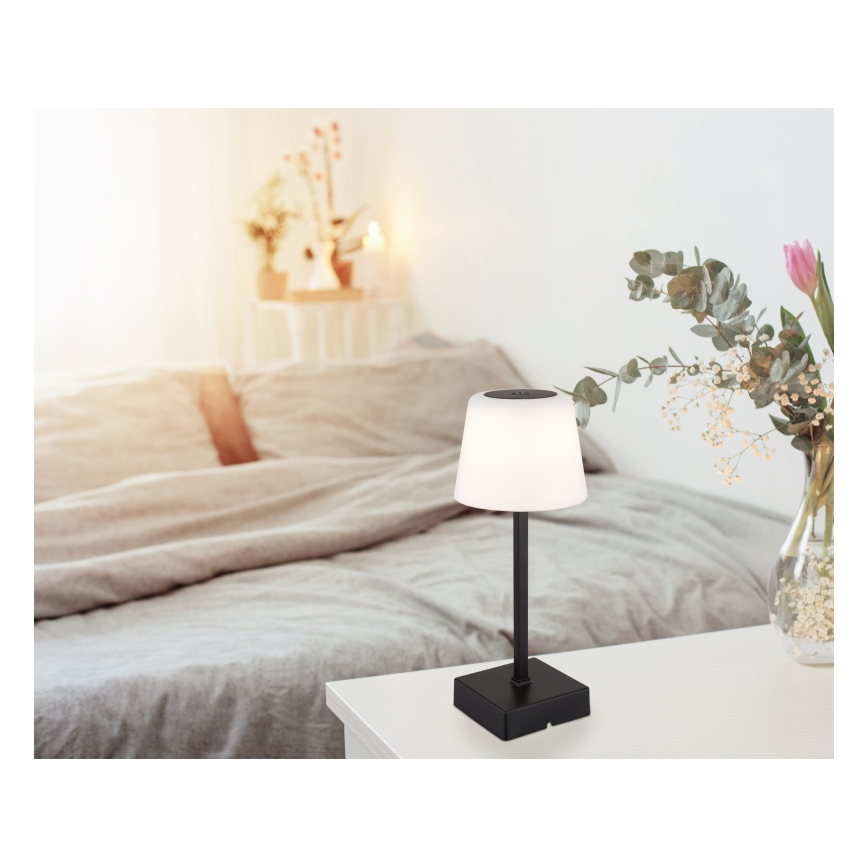 Globo - Candeeiro de mesa tátil LED com regulação LED/2W/5V 3000/4500/6500K 800 mAh preto