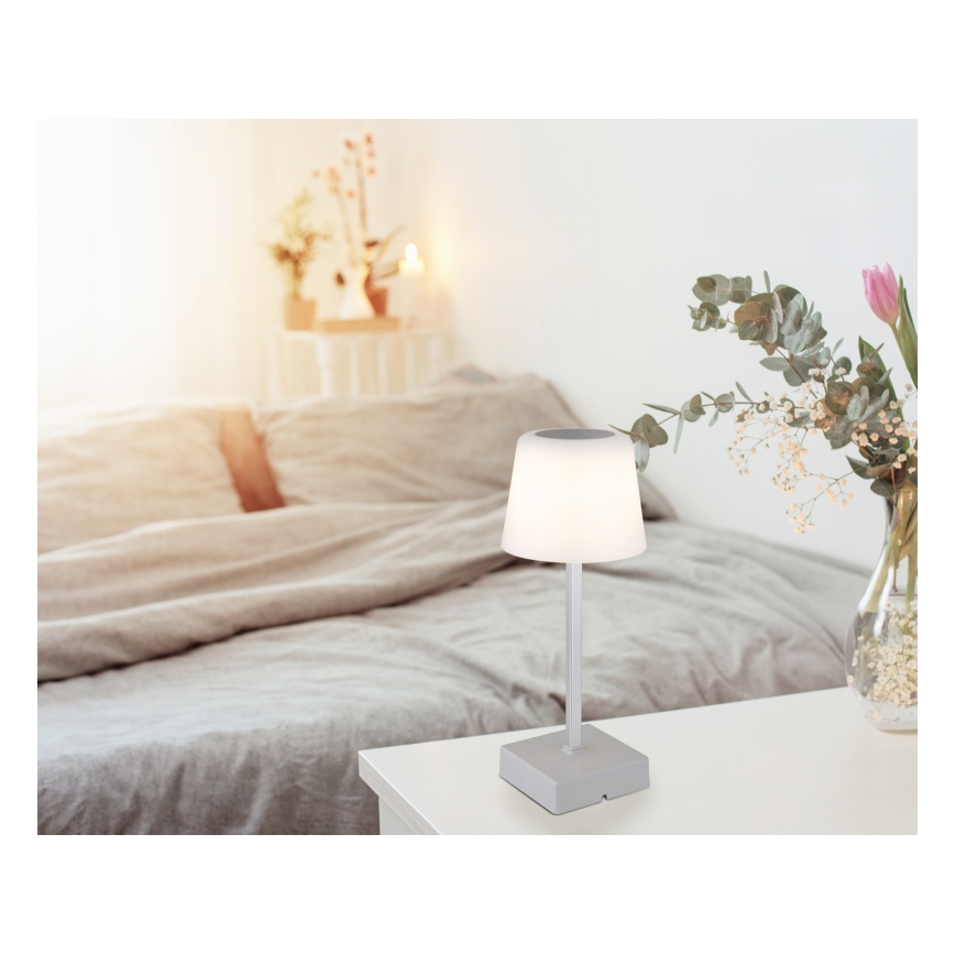 Globo - Candeeiro de mesa tátil LED com regulação LED/2W/5V 3000/4500/6500K 800 mAh prateado