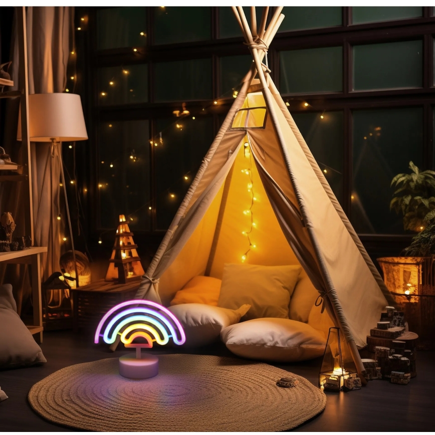 Globo - Decoração de mesa LED neon LED/2W/3xAA arco-íris