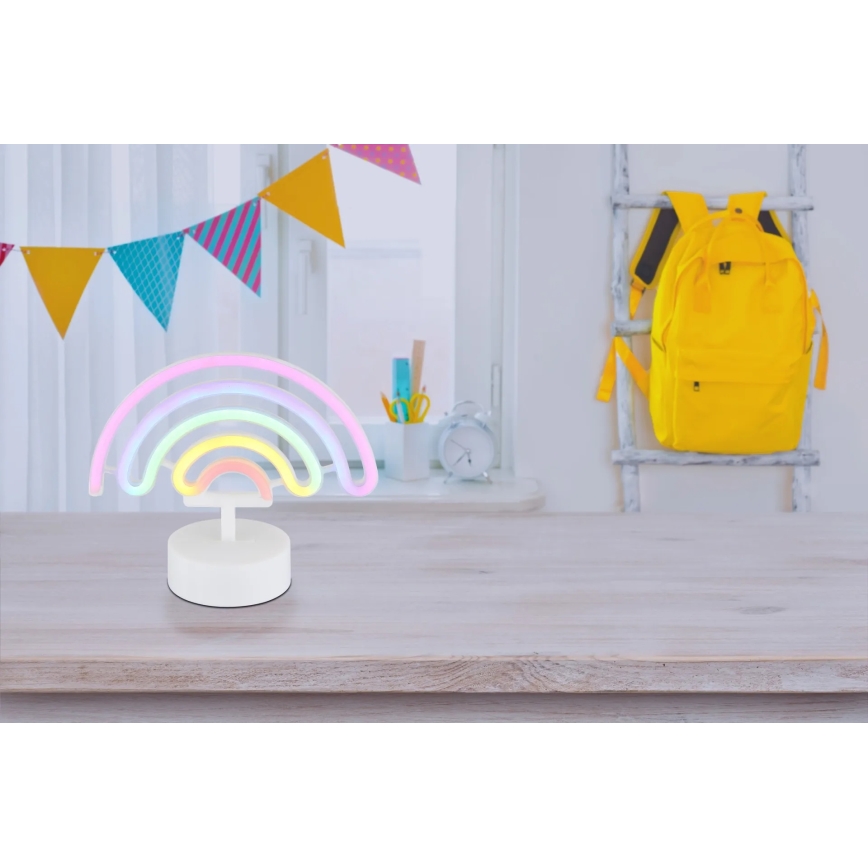 Globo - Decoração de mesa LED neon LED/2W/3xAA arco-íris