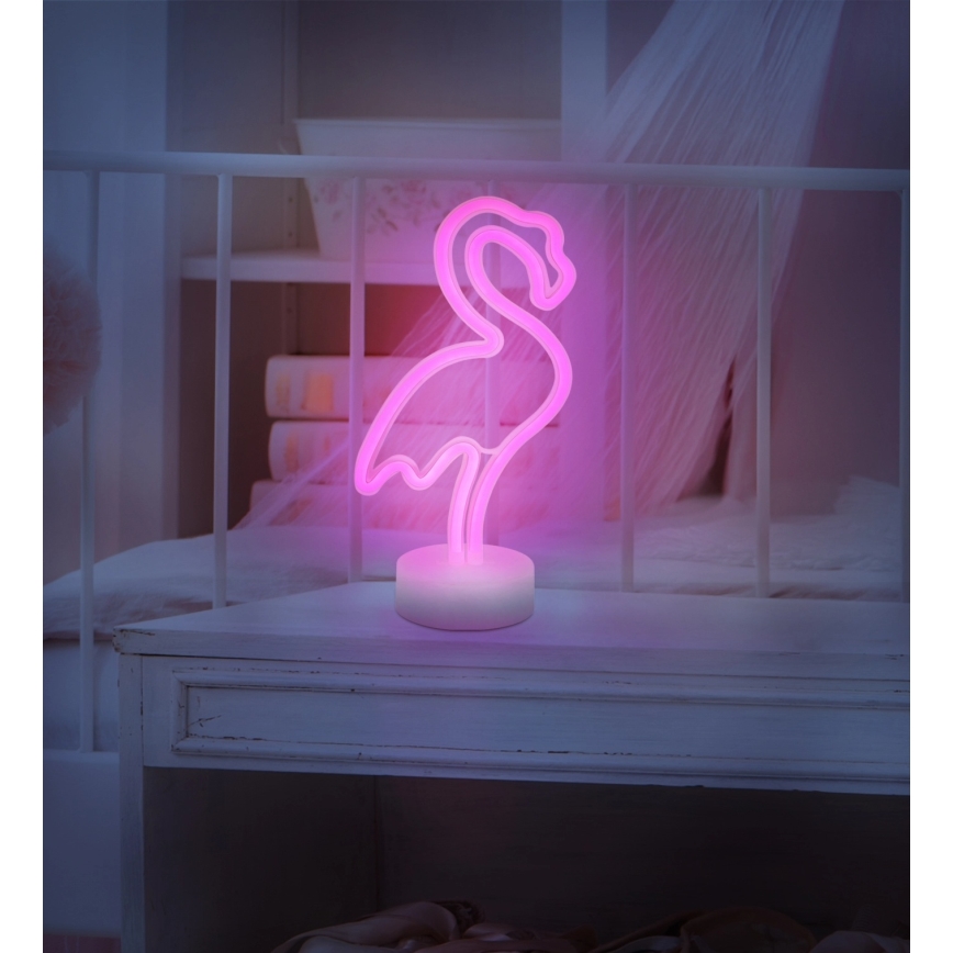 Globo - Decoração de mesa LED neon  LED/2W/3xAA flamingo