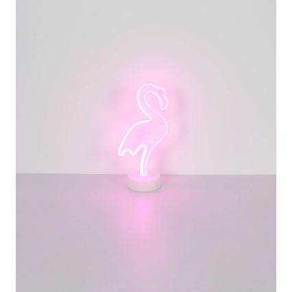 Globo - Decoração de mesa LED neon  LED/2W/3xAA flamingo