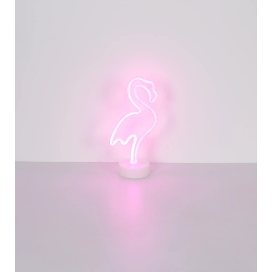 Globo - Decoração de mesa LED neon  LED/2W/3xAA flamingo
