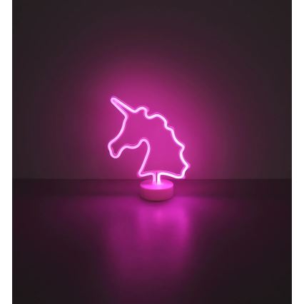 Globo - Decoração de mesa LED neon LED/2W/3xAA unicórnio
