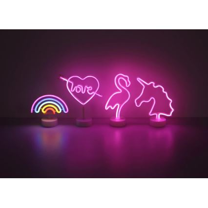 Globo - Decoração de mesa LED neon LED/2W/3xAA unicórnio