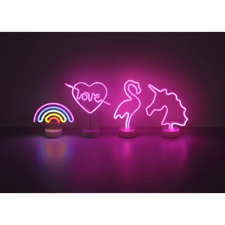 Globo - Decoração de mesa LED neon LED/2W/3xAA unicórnio