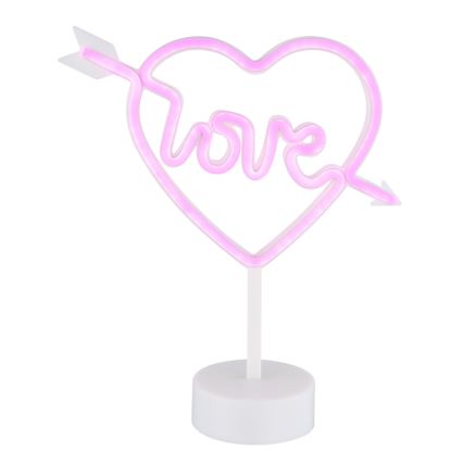 Globo - Decoração de mesa LED neon LED/2W/3xAA coração