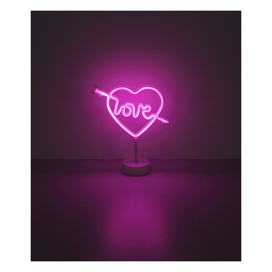 Globo - Decoração de mesa LED neon LED/2W/3xAA coração