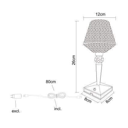 Globo - Candeeiro de mesa táctil LED com regulação LED/1W/5V 2700/4000/6500K 800 mAh