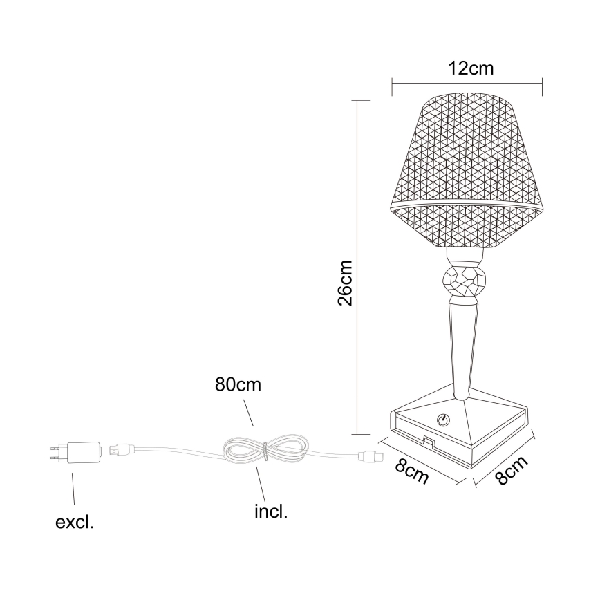 Globo - Candeeiro de mesa táctil LED com regulação LED/1W/5V 2700/4000/6500K 800 mAh