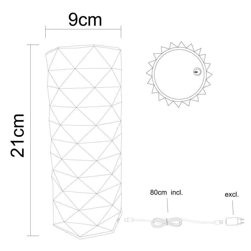 Globo - Candeeiro de mesa táctil LED com regulação LED/1W/5V 2700/4000/6500K 800 mAh