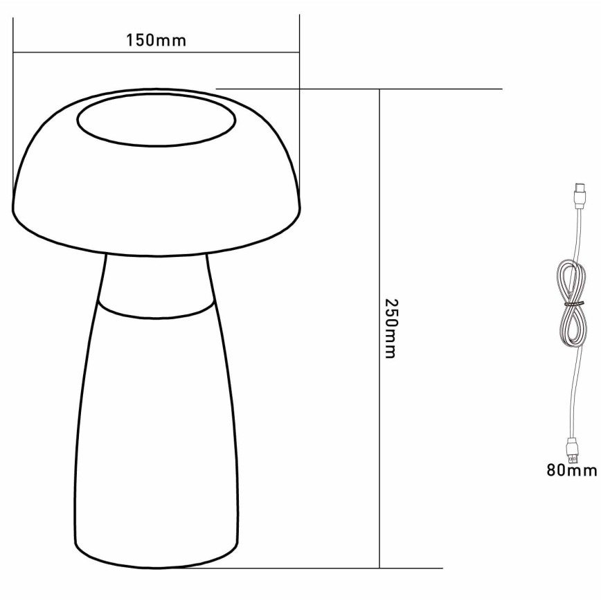 Globo - Candeeiro de mesa LED  com regulação LED/1,5W/5V 800mAh 2700K/4000K/6500K