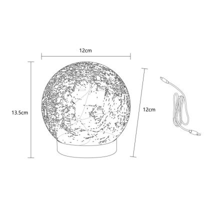 Globo 28078 - Candeeiro de mesa LED decorativo SOONA 25xLED/0,06W/USB 600 mAh