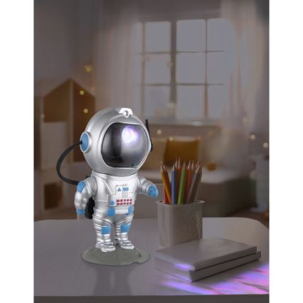 Globo - Candeeiro de mesa LED RGB LED/4,5W/5V astronauta prateado