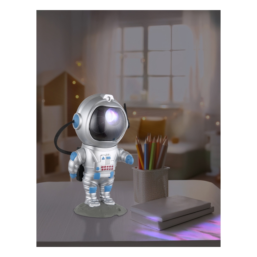 Globo - Candeeiro de mesa LED RGB LED/4,5W/5V astronauta prateado