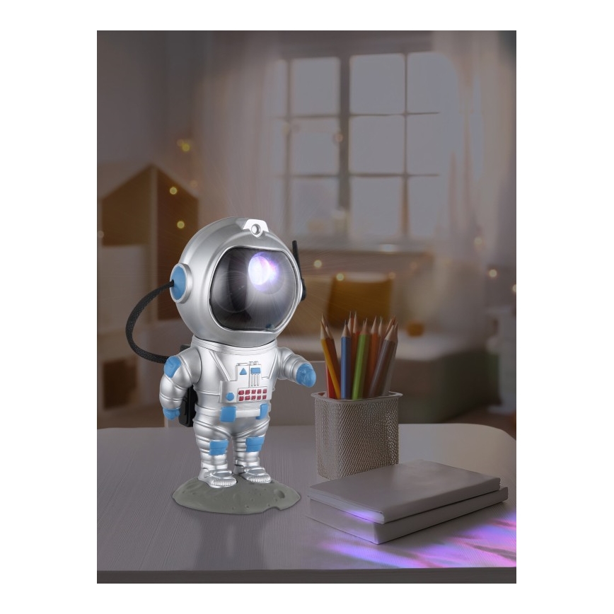 Globo - Lâmpada de Mesa LED RGB LED/4,5W/5V astronauta prateada