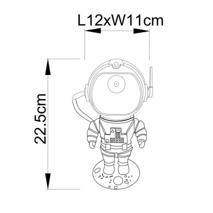 Globo - Lâmpada de Mesa LED RGB LED/4,5W/5V astronauta prateada
