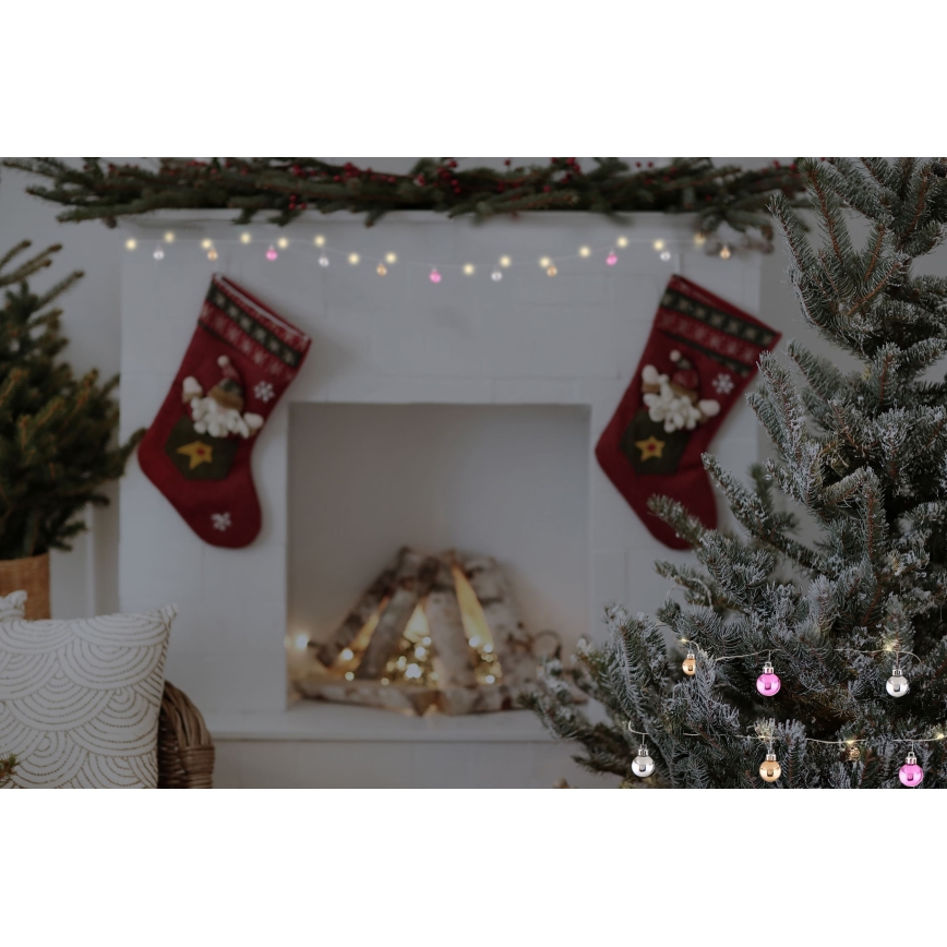 Globo - Corrente de Natal LED 20xLED/2xAA 2,2m branco quente