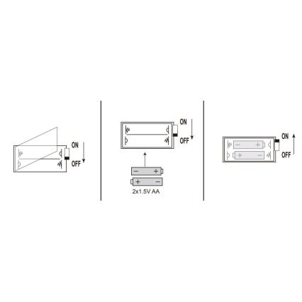 Globo - Corrente de Natal LED 20xLED/2xAA 2,2m branco quente